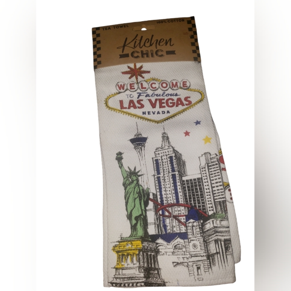 WELCOME TO LAS VEGAS TEA TOWEL NWOT